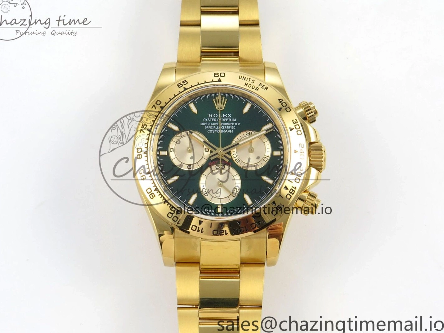 1:1 Edition V6（Gain YG Dial Weight） QF Daytona Best SH4131 Green On 126508 Markers Bracelet Stick 0105